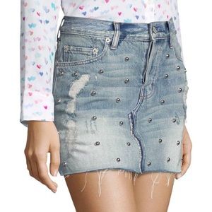 Rails studded denim mini skirt